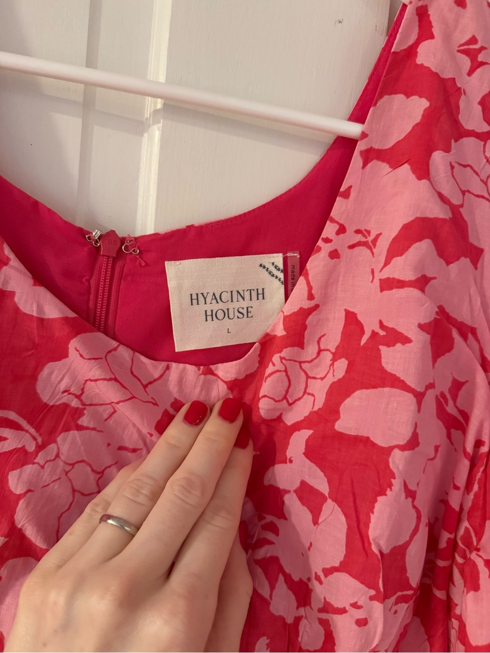 NWT Hyacinth House Pink Floral Shift Dress - Size Large - Picture 3 of 6